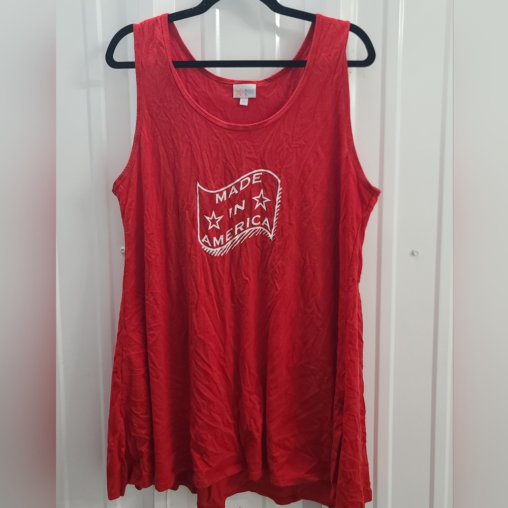 Lularoe MADE IN AMERICA red tank top XL
